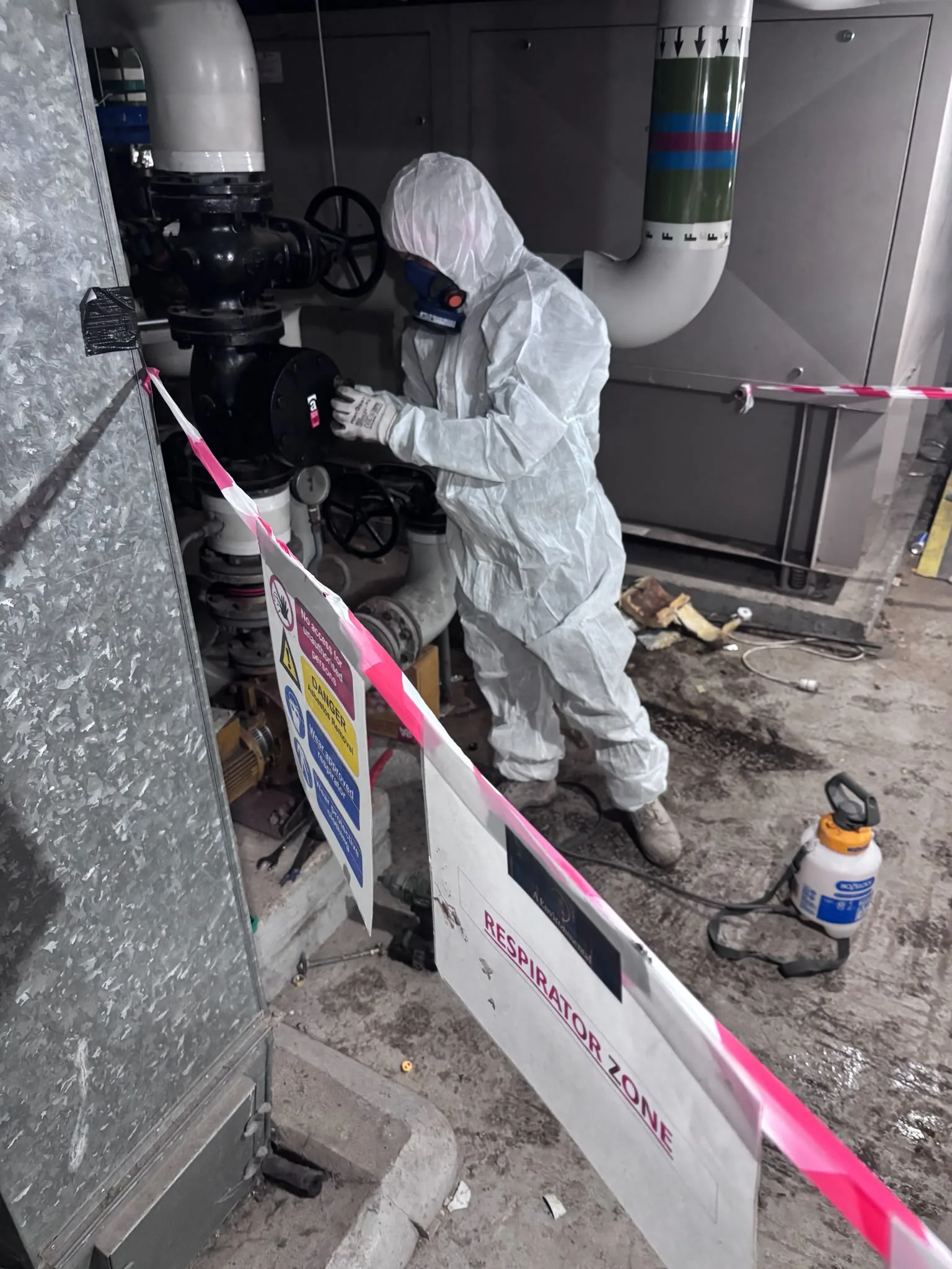 Asbestos artex removal from concrete soffit in Soho